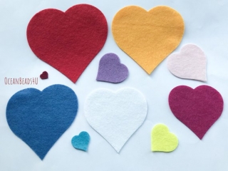 10 Filzherzen (12 cm, freie farbe) , Herzen Konfetti, Herzen Applikation