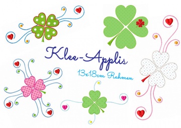 Stickdatei Klee Doodle-Appli ab einem 13x18cm Rahmen stickbar