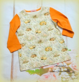 Pullover Tunika Langarm Shirt Gr. 92/98 Fuchs Wald Herbst orange - Handarbeit kaufen