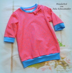 BLÜMEN mit Schleife Shirt Langarmig Shirt Pullover Tunika Gr. 98 - Handarbeit kaufen