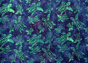 ✂ Patchworkstoff Meterware  Eyelike Fabrics Batik Schildkröten dunkel