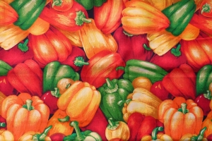 ✂ Patchworkstoff Meterware Obst und Gemüse Paprika - Handarbeit kaufen