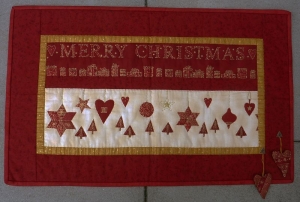♥ weihnachtlicher Wandbehang mit kleinen Herzchen - Handarbeit kaufen