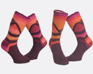 Handgestrickte Damensocken 36 37 Farbverlauf ♡pink bis bordeaux♡ Verrückte Maschen 3937.180712.224820_76j