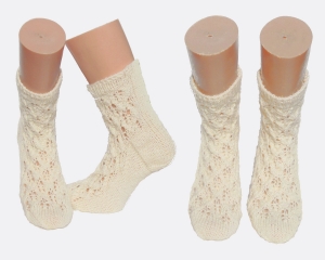 Handgestrickte Damen Sommersocken Gr. 36 / 37 ♡Sommer♡ in cremeweiß ♡ Verrückte Maschen 3937.190305.134953_69l