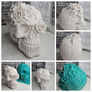 Latexform Flower-Skull Mold Gießform Schädel Totenkopf Skull Calavera - NicSa-Art NL001400 - Handarbeit kaufen