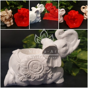 Latexform Teelichthalter Glückselefant No.1 Gießform Mold - NicSa-Art NL000140 - Handarbeit kaufen