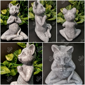 Latexform Yoga-Katze Zen Meditierend Cat Pet Haustier Dekofigur - NicSa-Art NL000444 - Handarbeit kaufen