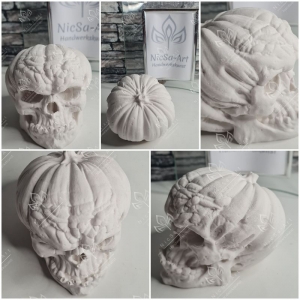 Latexform Kürbis-Skull Schädel Kürbis Herbst  Gießform Herbstdeko - NicSa-Art NL001314 - Handarbeit kaufen