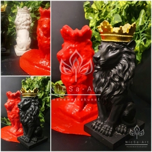 Latexform Löwe mit Krone - 2 Größen oder als Set - Gießform Lion König der Tiere Wildlife - NicSa-Art NL000595 - Handarbeit kaufen