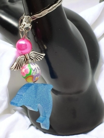 Schlüsselanhänger mit Schutzengel - Delphin - NicSa-Art SA000052 - Handarbeit kaufen
