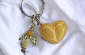 Schlüsselanhänger mit Schutzengel - Herz - NicSa-Art SA000142 - Handarbeit kaufen
