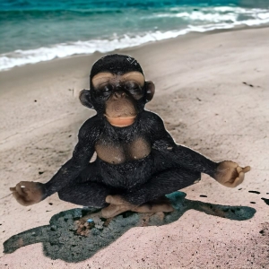 Latexform Schimpanse Yoga-Affe Zen FegShui Gießform Mold  - NicSa-Art NL002647 - Handarbeit kaufen