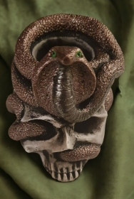 Dekofigur Mini-Pflanztopf Skull mit Schlange - Material und Design wählbar - NicSa-Art ND001339 (Kopie id: 100334478) - Handarbeit kaufen