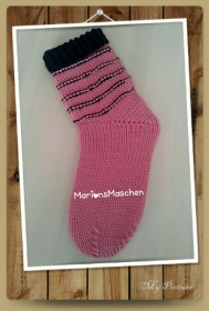 Handgestrickte Socken in pink - Einzelpaar