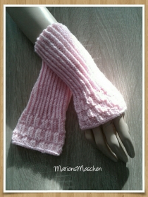 Arm- und Handstulpen in rosa • handgestrickt mit ❤    