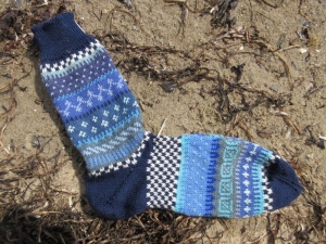 Bunte Socken Gr. 41/42 - gestrickte Socken in nordischen Fair Isle Mustern 
