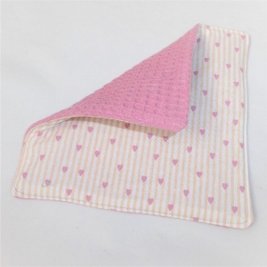 3-lagiges nachhaltiges Spültuch Herzen Putzlappen Putztuch, aus Baumwolle, Waffelpique rosa Größe 19x19cm, zerowaste