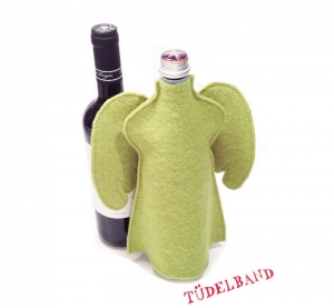 Flaschenengel...Flaschenkleid...★... grün...Wolle...  - Handarbeit kaufen