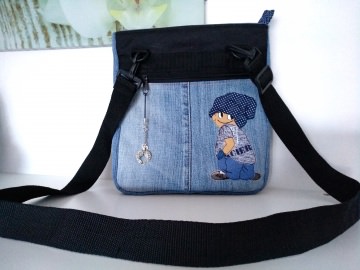 Handtasche☆ Skaterboy ☆ aus Jeansstoff in Kombination mit wasserabweisenden Polyester