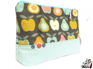 Kosmetiktasche Gr. XL *Äpfel und Birnen* ♥Mäusewerkstatt♥ 4187.181217.220558_dscn8624