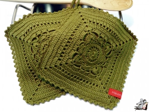 Topflappen gehäkelt (1 Paar) 2-lagig *granny willow* olive 100% Baumwolle ♥Mäusewerkstatt♥ 4187.190115.162924_dscn3002-1