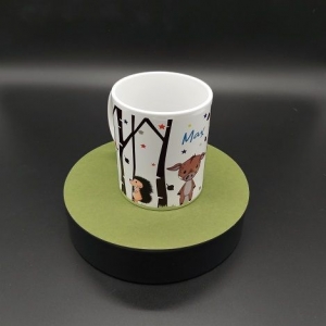 Kaffeetasse aus Keramik Motiv Waldtiere personalisiert