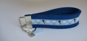 Schlüsselanhänger - BABY-STORCH blau - Wollfilz blau 