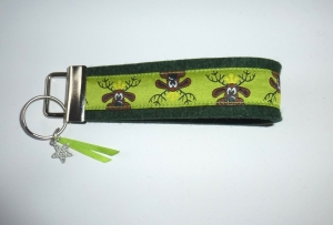Schlüsselanhänger - ELCHE grün - Wollfilz tannengrün