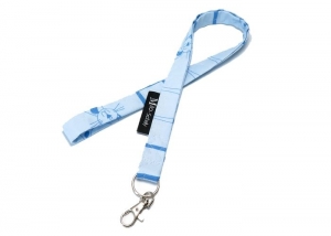 Milo-Schaly Schlüsselband lang mit Karabiner Schlüsselanhänger Katze blau