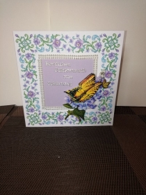 Geburtstagskarte für eine Frau mit lilafarbenen Blumen - Handarbeit kaufen