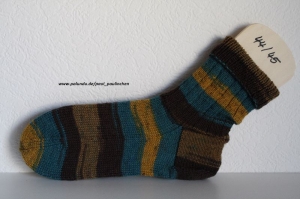  Socken handgestrickt, Größe 44/45, Artikel 4272 Fb.: braun/blau bei Paul & Paulinchen    - Handarbeit kaufen