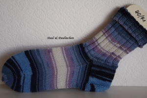 Socken handgestrickt, Größe 40/41,Fb.: blau, Artikel 4298  bei Paul & Paulinchen    