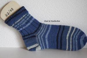  Socken handgestrickt Größe 42/43, Fb.: blau Artikel 4311 bei Paul & Paulinchen      - Handarbeit kaufen