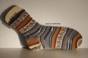  Socken handgestrickt, Größe 42/43, Fb.: bunt  Artikel 4353, bei Paul & Paulinchen   - Handarbeit kaufen