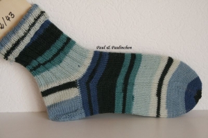  Socken handgestrickt, Größe 42/43, Fb.: blau Artikel 4362, bei Paul & Paulinchen   