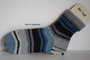  Socken handgestrickt, Größe 44/45, Artikel 4364 Fb.: blau bei Paul & Paulinchen   