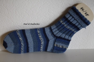  Socken handgestrickt, Größe 44/45, Artikel 4366 Fb.: blau bei Paul & Paulinchen   