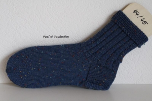  Socken handgestrickt, Größe 44/45, Artikel 4377  Fb.: blau bei Paul & Paulinchen    