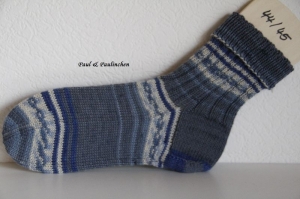  Socken handgestrickt, Größe 44/45, Artikel 4403 Fb.: blau bei Paul & Paulinchen      