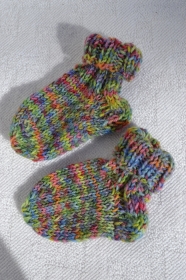 Babysocken Erstlingssocken Socken Baby Stricksocken grün blau rosa bunt handgestrickt 0-6 Monate