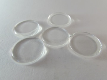 Cabochons Glas flach 25mm Klebefläche