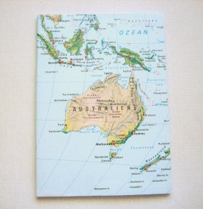 AUSTRALIEN mit Neuseeland ♥ schönes Notizbuch Landkarte *vintage*