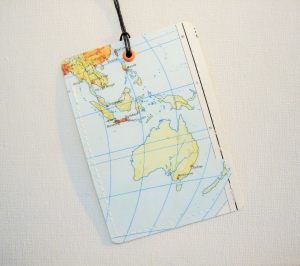 Kofferanhänger AUSTRALIEN ♥ Sydney Landkarte *upcycling*