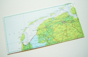 Tolle Postkarte NIEDERLANDE ♥ Friesland und Inseln - Landkarte *upcycling pur* DIN lang
