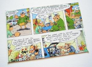Tolle Postkarte COMIC ♥ Moped *upcycling pur* Unikat