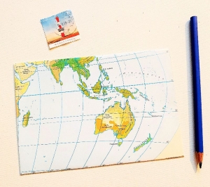 AUSTRALIEN mit NEUSEELAND ♥ toller Briefumschlag Landkarte *upcycling*