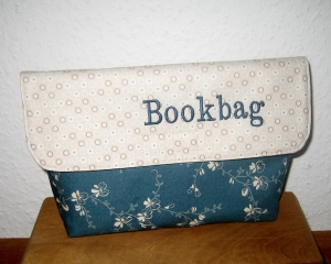 Büchertasche für Taschenbücher, Unikat aus Baumwollstoffen  