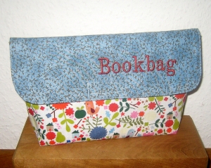 Büchertasche für Taschenbücher, Unikat aus Baumwollstoffen  
