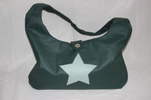 Kunstleder Tasche XL Stern groß grün - Handarbeit kaufen